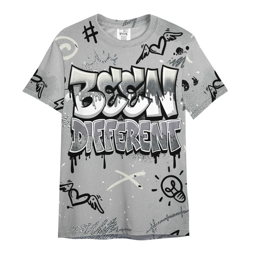 Shirt To Match Cement Grey Silver 3s - Drip Been Di2ferent All Over Print