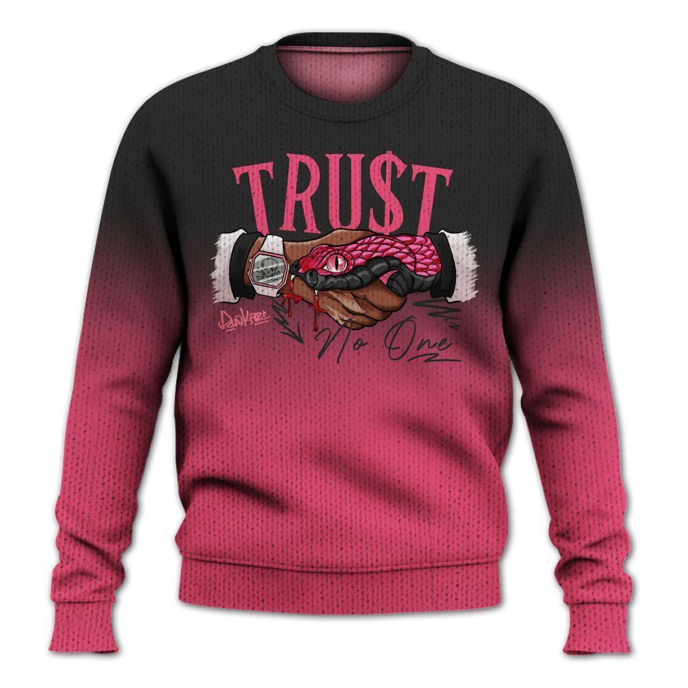 Knitted Sweater To Match A'One Hyper Pink - Snake Trust No One Drip
