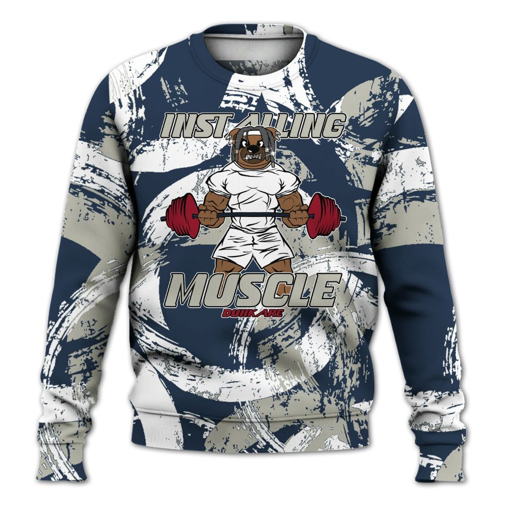 Sweatshirt To Match Navy Blue 2024 6s - Installing Muscle Bear Circle Slpash All Over Print