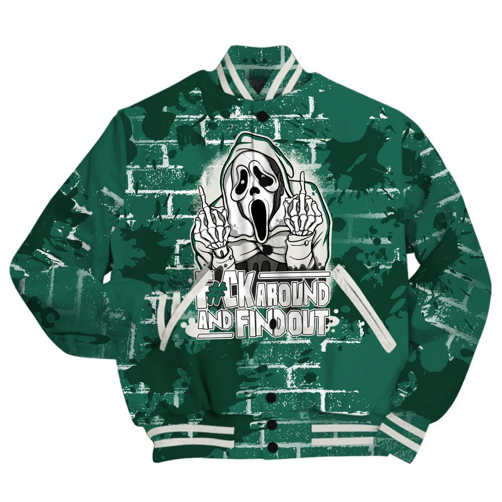 Varsity Jacket To Match Oxidized Green 4s Shirt - F#CK And Find Out Graphic Halloween All Over Print