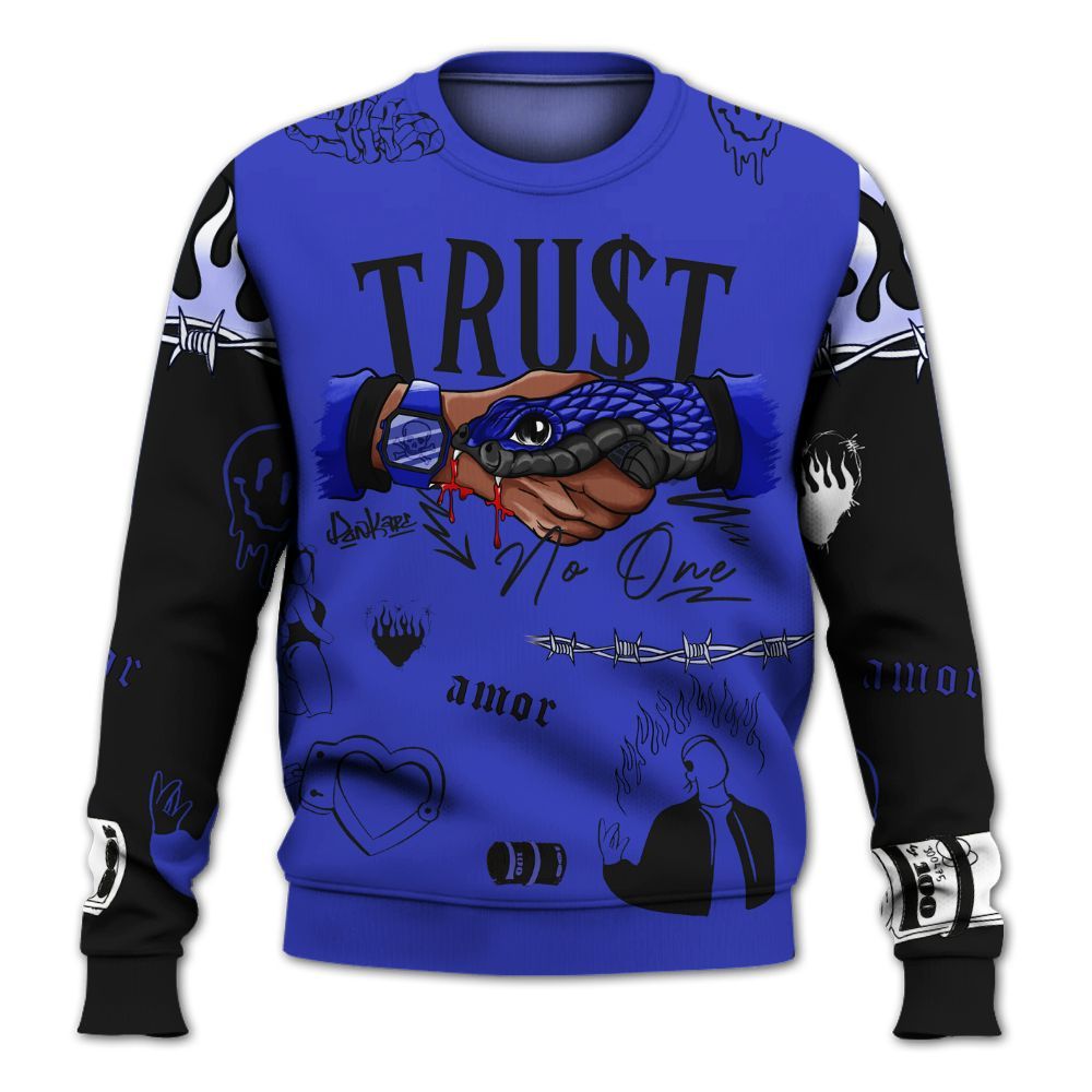 Sweatshirt To Match Retro Black Concord 12s - Snake Trust No One All Over Print