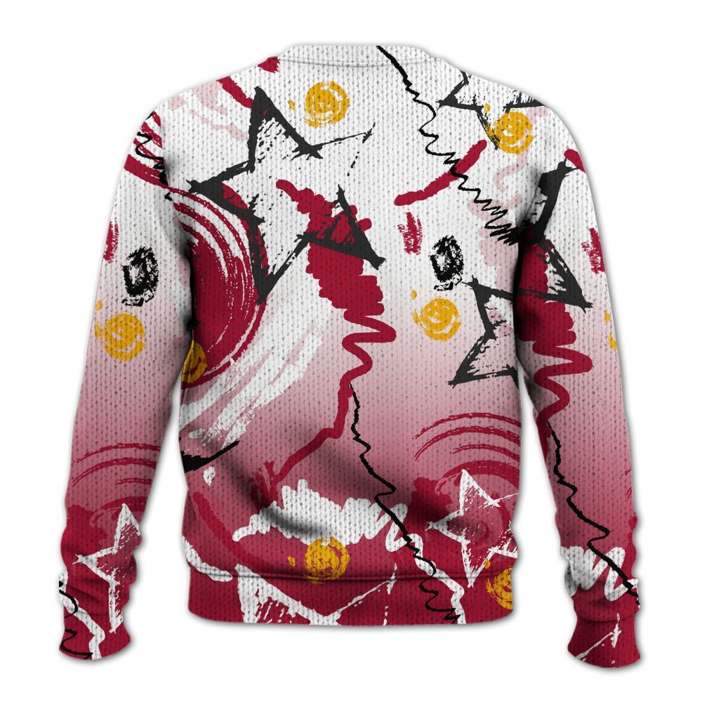 Knitted Sweater To Match Cardinal 7s - Grind Shine Later Drip