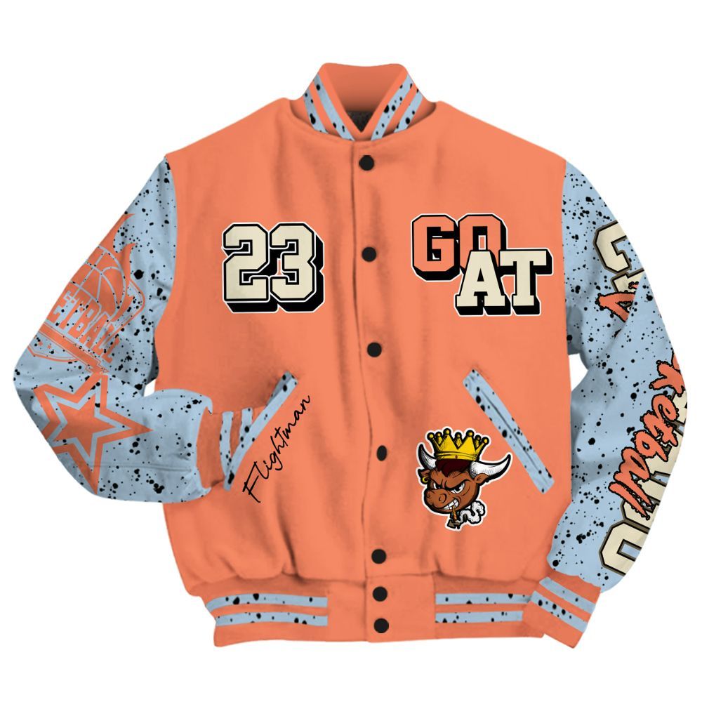 Varsity Jacket To Match DJ Khaled Crimson Bliss 5s - FlightMan G.O.A.T Number 23 All Over Print