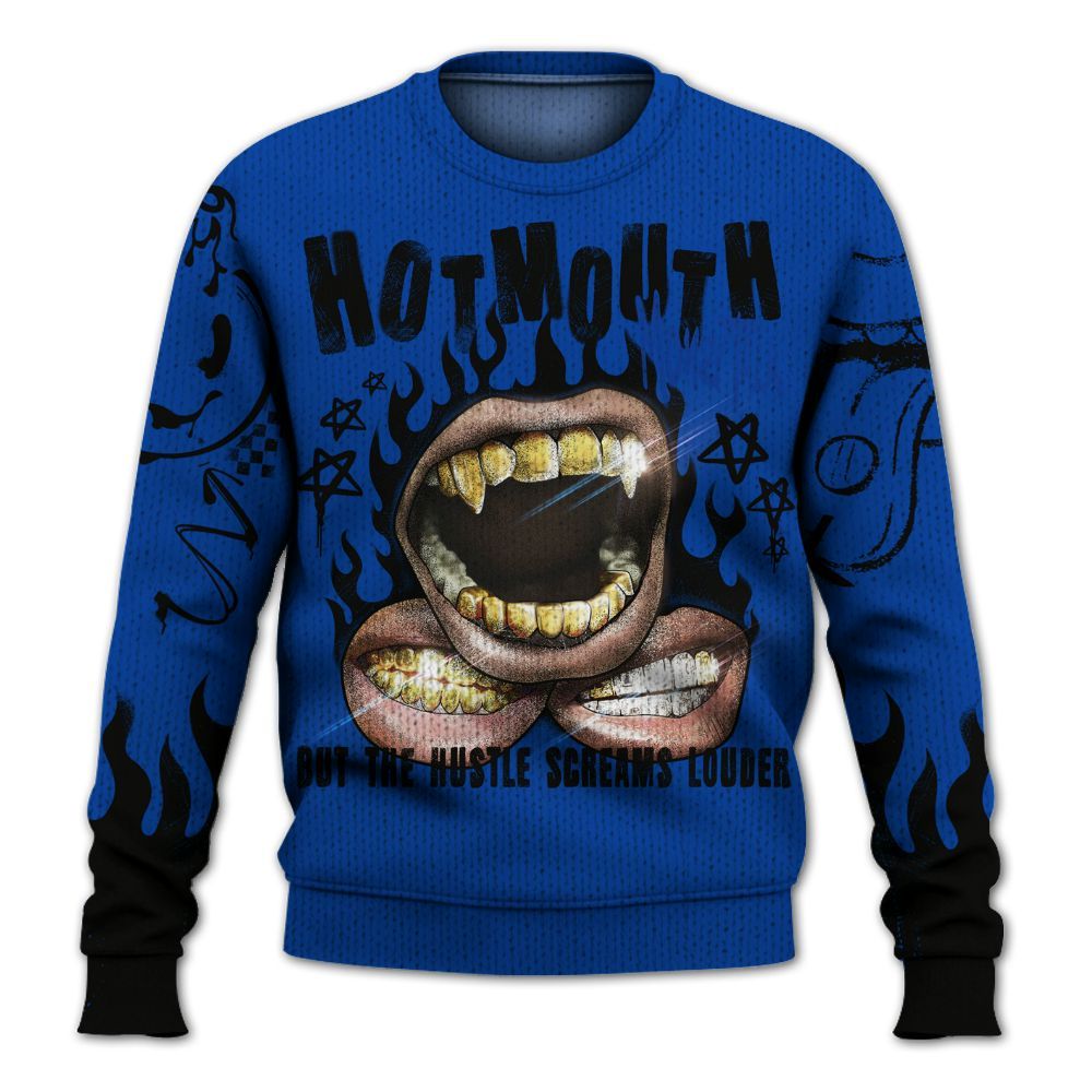 Knitted Sweater To Match Hyper Royal 12s - Mouth Burning Street Style