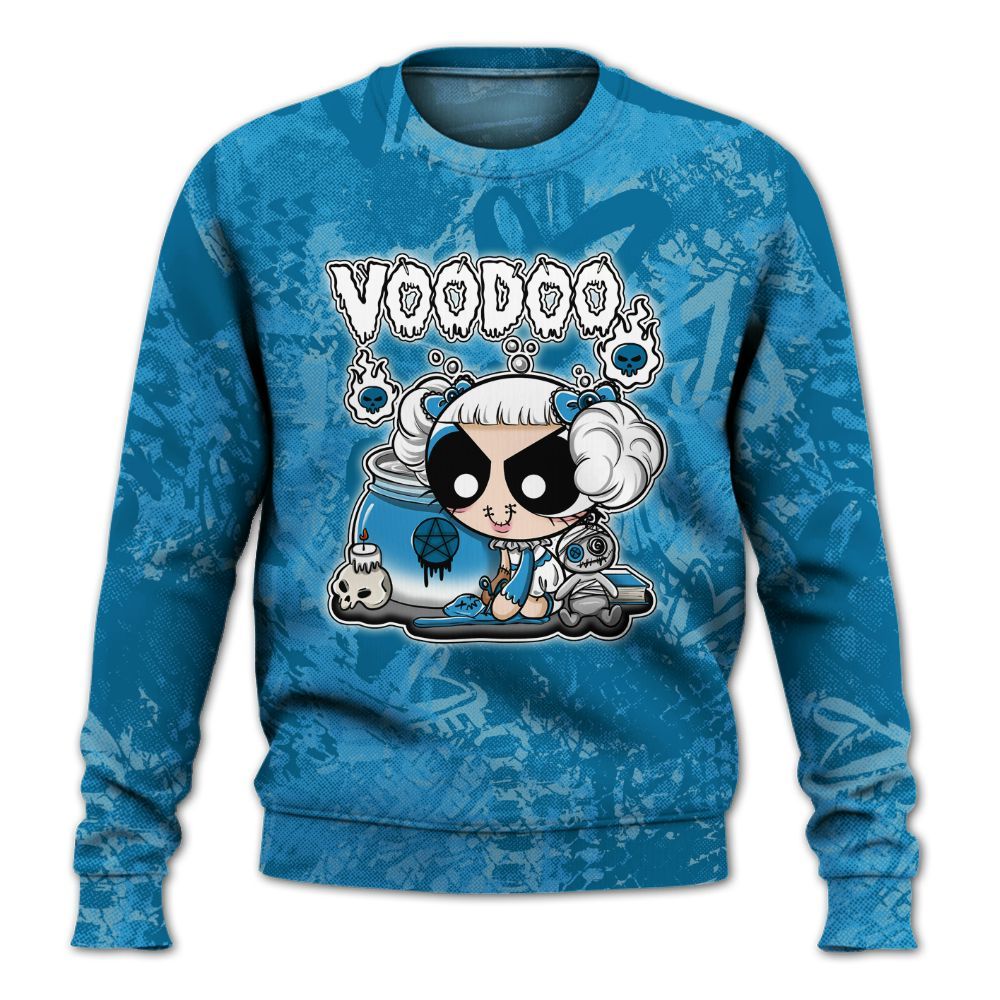 Sweatshirt To Match Powder Blue 9s - Voodooz Heart Grunge All Over Print