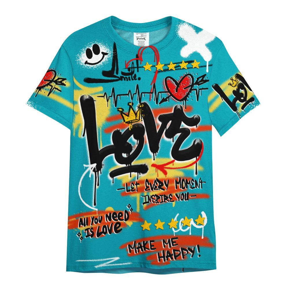 Shirt To Match Dunk Low KD 17 N7 - Happy Love Beats Graffiti Streetwear All Over Print