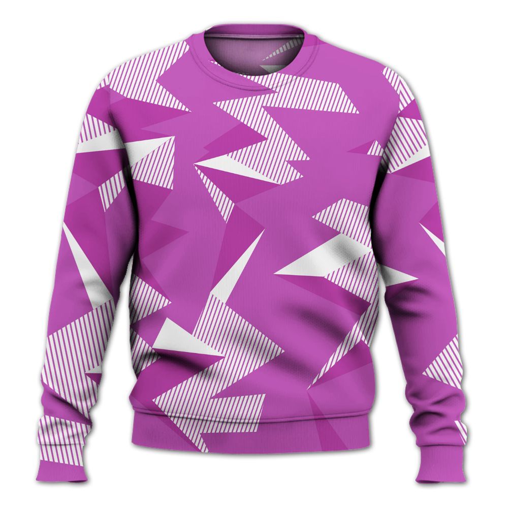 Sweatshirt To Match Hyper Violet 4s - Geometric Camouflage Pattern All Over Print
