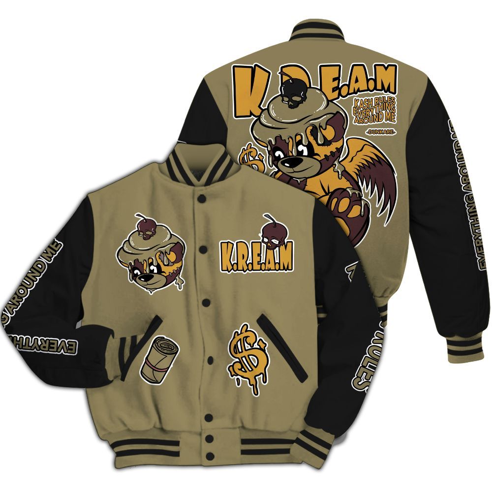 Varsity Jacket To Match Black Olive 7s - Loot Bear All Over Print