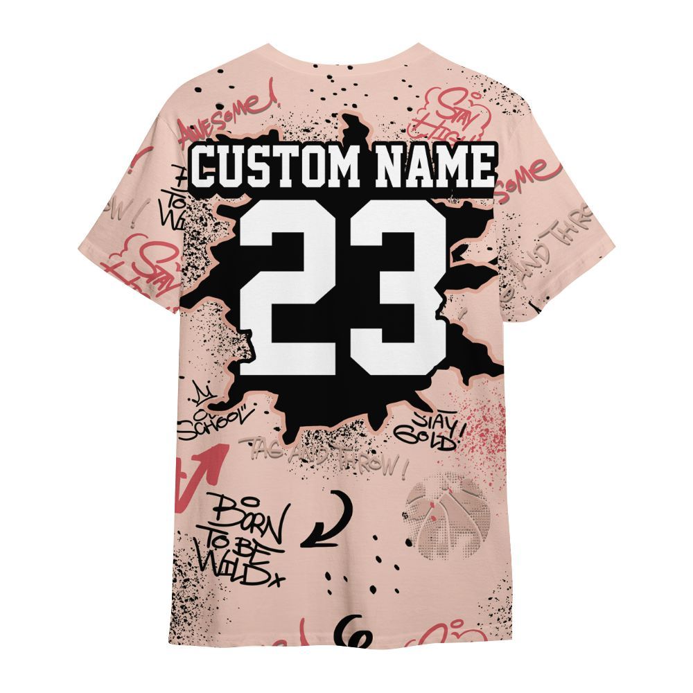 Shirt To Match Washed Coral 2s Shirt - Number 23 Basketball Bear Custom Name All Over Print