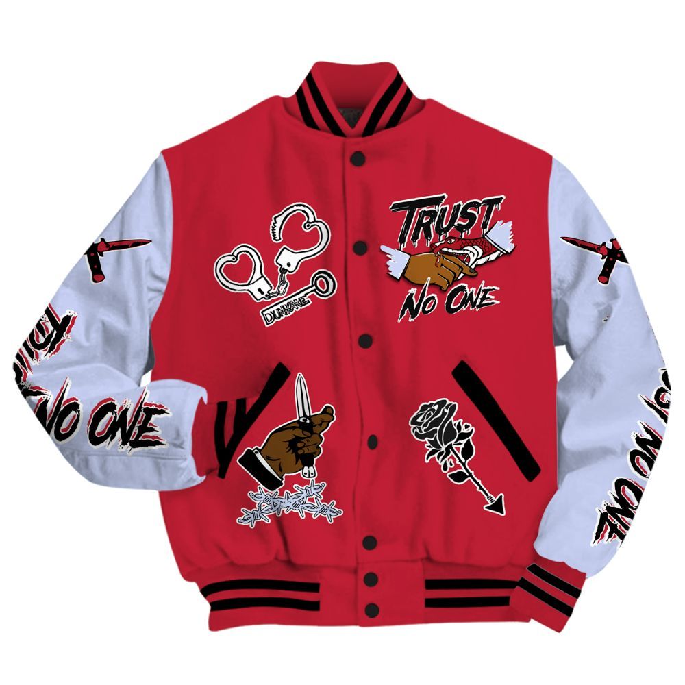 Varsity Jacket To Match Toro Bravo 6s - Trust No One Dripping All Over Print