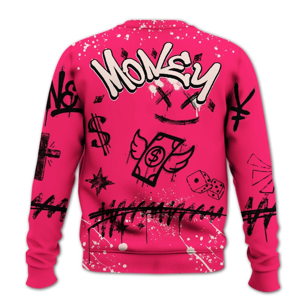 Sweatshirt To Match A'One Hyper Pink - Everybody Paid In Full Crayon All Over Print