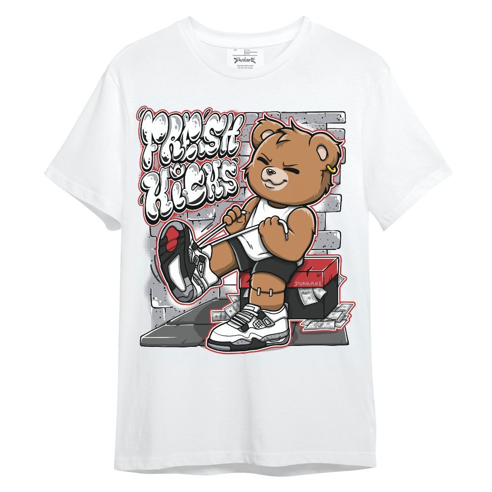 Shirt To Match White Cement 4s - Fresh Kicks Street Bear Graphic
