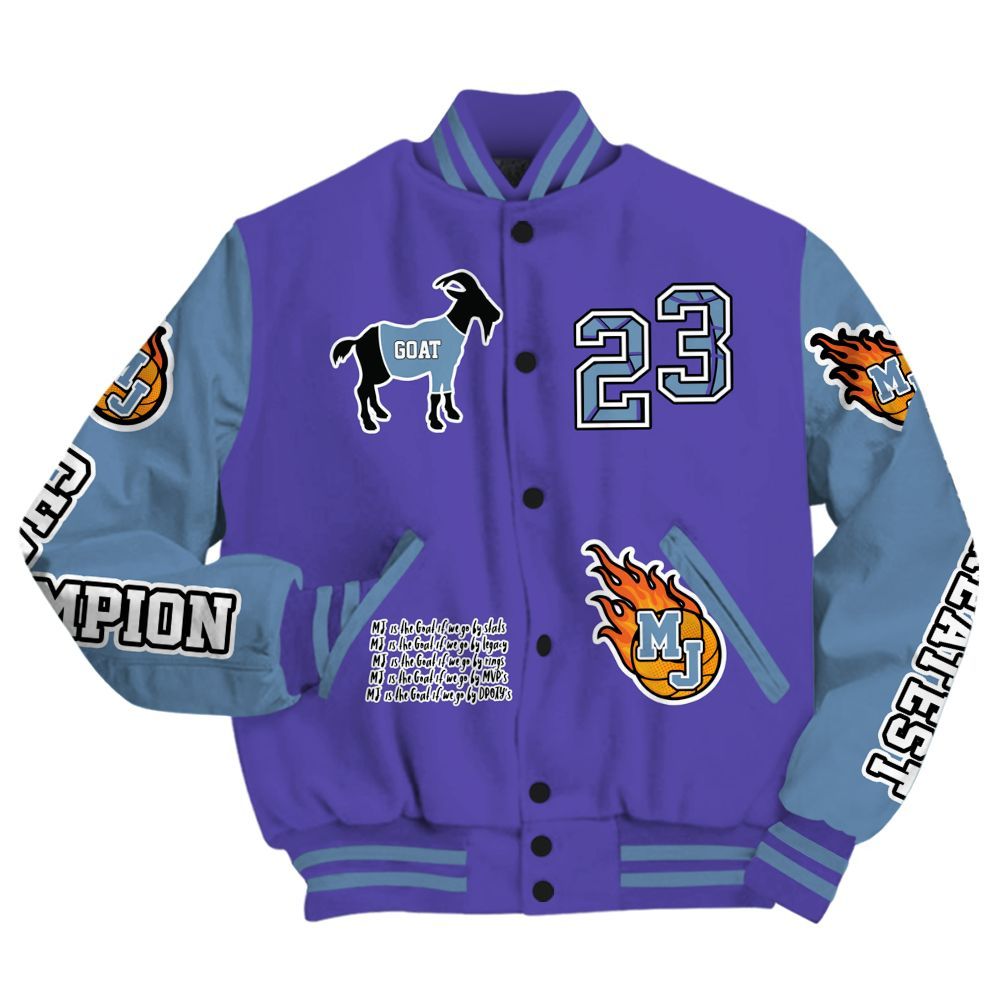 Varsity Jacket To Match Retro Concord 5s - 23 G.0.A.T Jump Up Basketball All Over Print