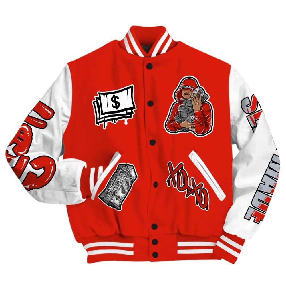 Varsity Jacket To Match Retro Cherry 11s - Selfmade Unique All Over Print