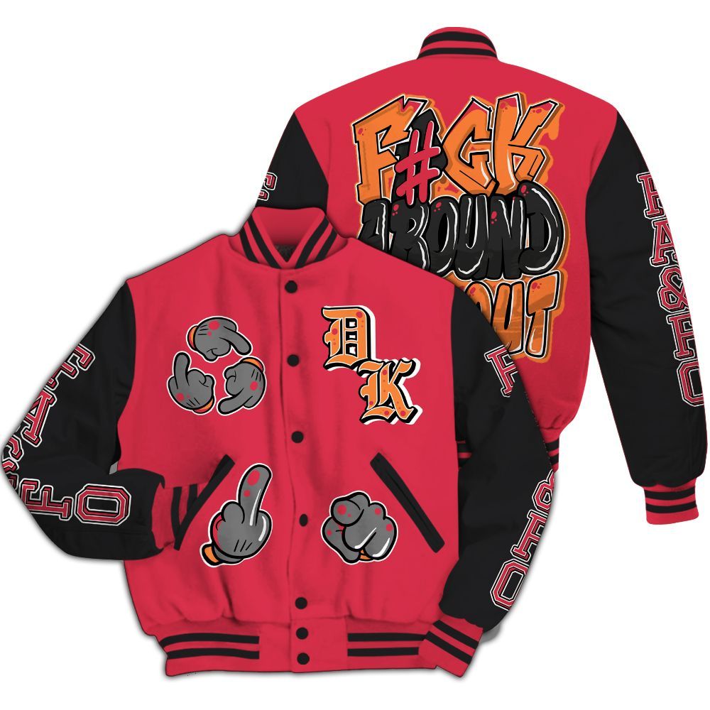 Varsity Jacket To Match Air Max Portal Bright Ceramic - F Around Find Out Graphic All Over Print