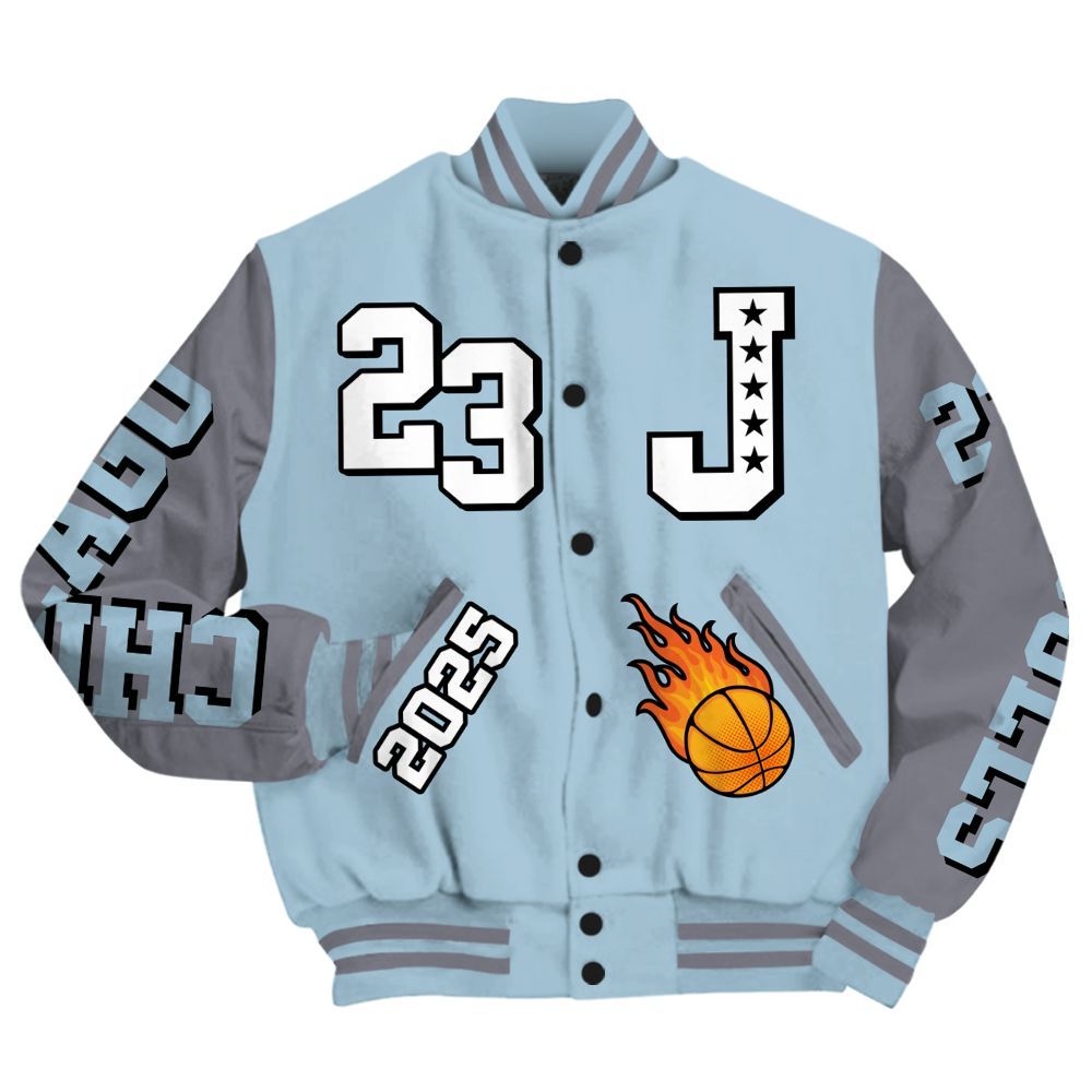 Varsity Jacket To Match Chambray 7s - Chicago 23 Basketball All Over Print