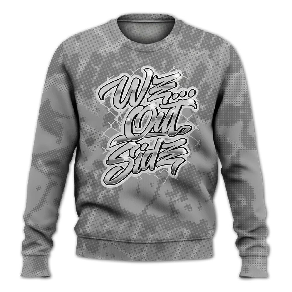 Sweatshirt To Match Black Wolf Grey 12s - We OutSider Graphic Street All Over Print