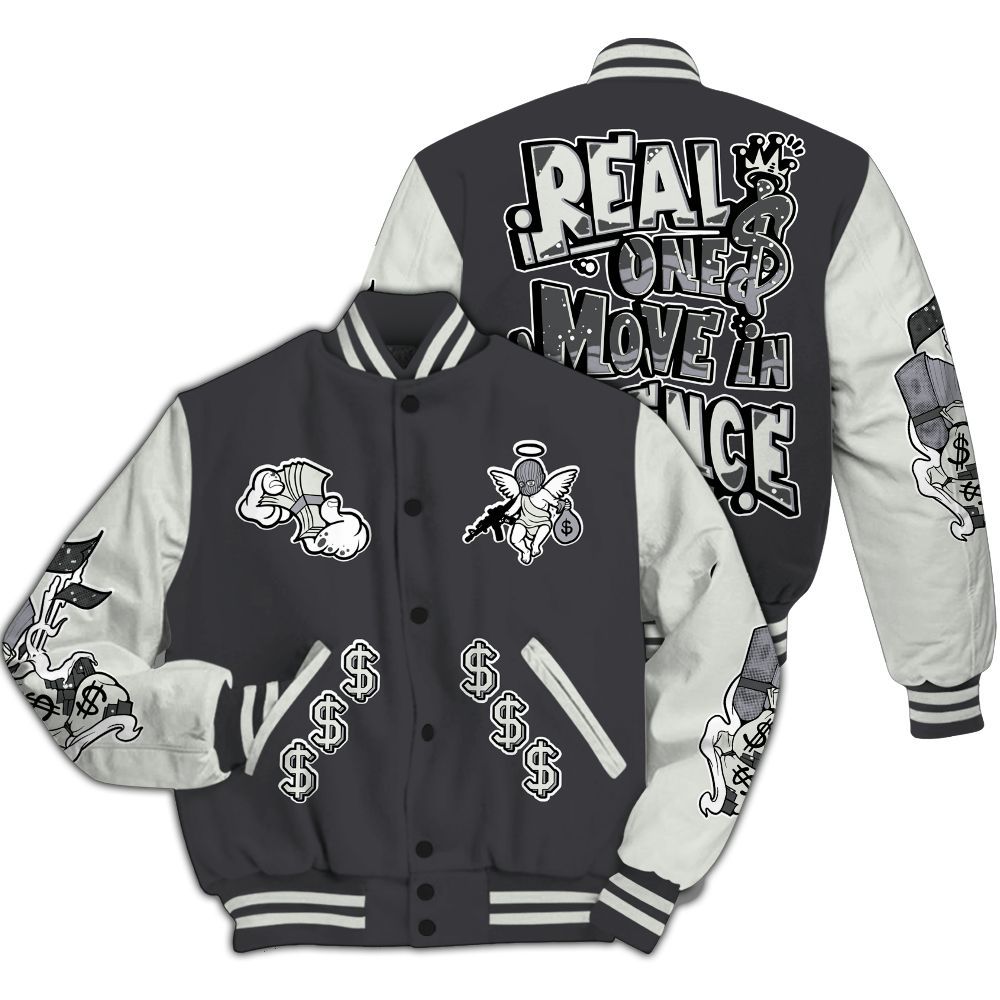 Varsity Jacket To Match Fear 4s - Ones Move In Silence Graphic All Over Print
