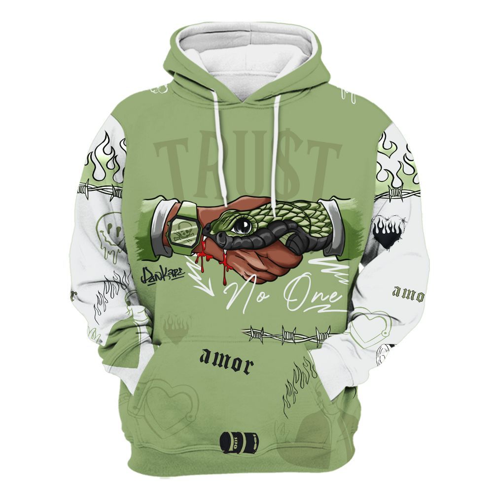 Hoodie To Match Oil Green 4s - Snake Trust No One All Over Print