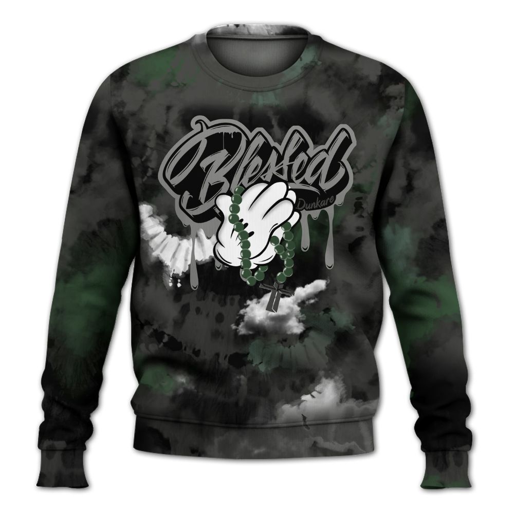 Sweatshirt To Match Dunk Low Skateboards Black - God Blessed Tie Dye All Over Print