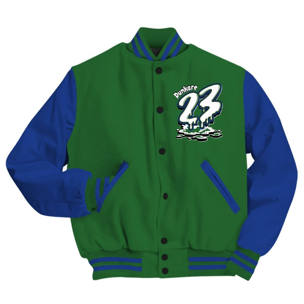 Varsity Jacket To Match Dunk Low Tennis Classic - Custom Name 23 Drip All Over Print