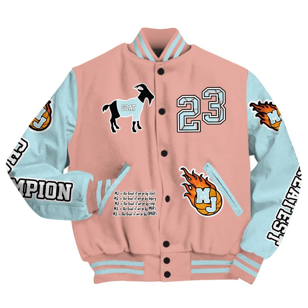 Varsity Jacket To Match Dunk Low Glacier Arctic - 23 G.0.A.T Jump Up Basketball All Over Print