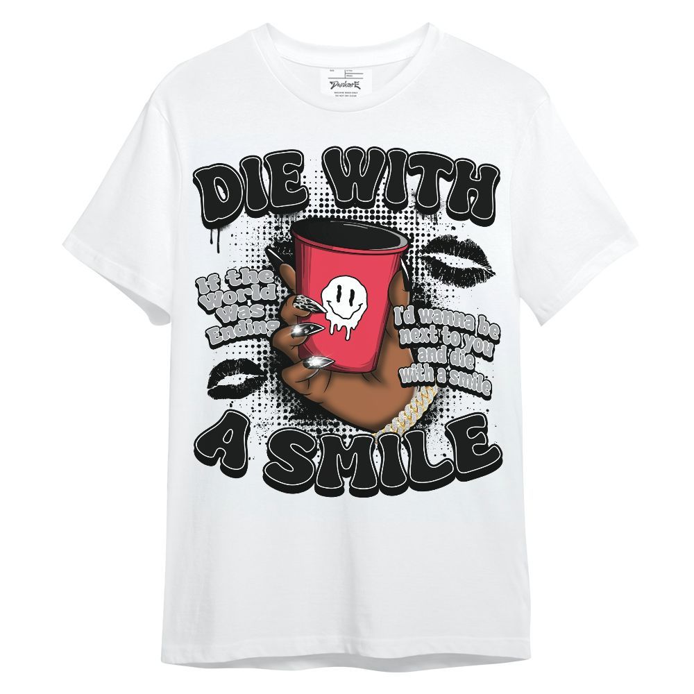 Shirt To Match Black Cement 3s - Die With A Smile Graphic Unisex Shirt