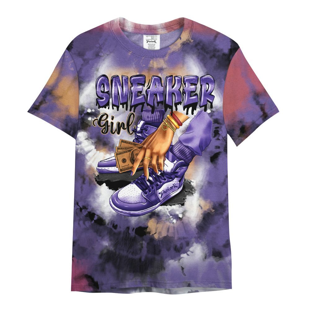 Shirt To Match Book Sunset 1s - SNEAKER Girl Money Drip Tie Dye All Over Print