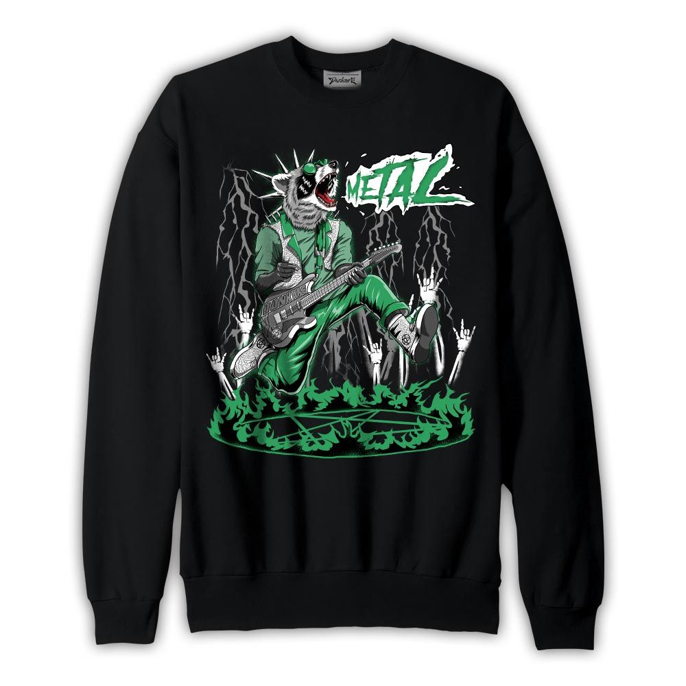 Sweatshirt To match Black Green Glow 3s Sweatshirt - Punk Rock Raccoon Graphic