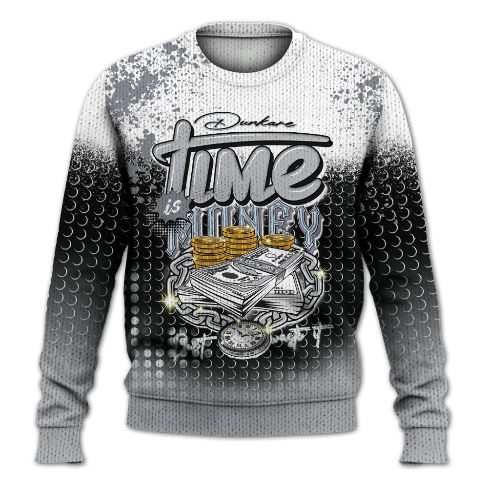Knitted Sweater To Match Low Cement Grey 11s - Halftone Time Is Money