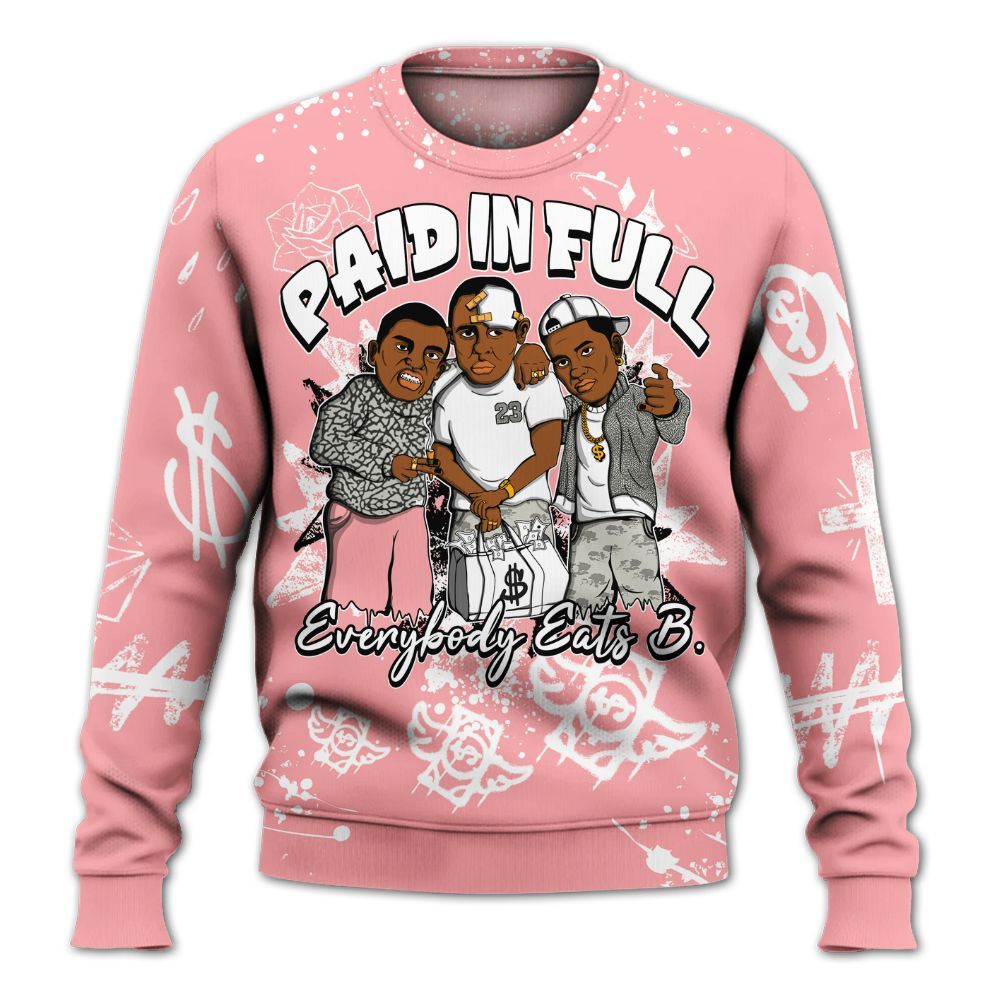 Sweatshirt To Match Retro Wings 3s - Everybody Paid In Full Crayon All Over Print
