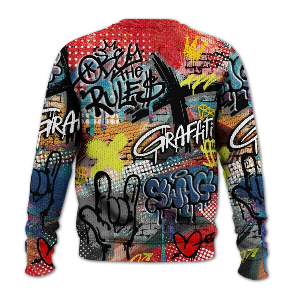Knitted Sweater To Match Kobe 8 What The - True It Real Graffiti Streetwear