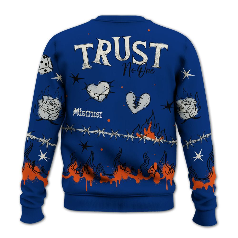 Sweatshirt To Match Mid Knicks 1s - Trust No One Snake-Bite Doodle Crayon All Over Print