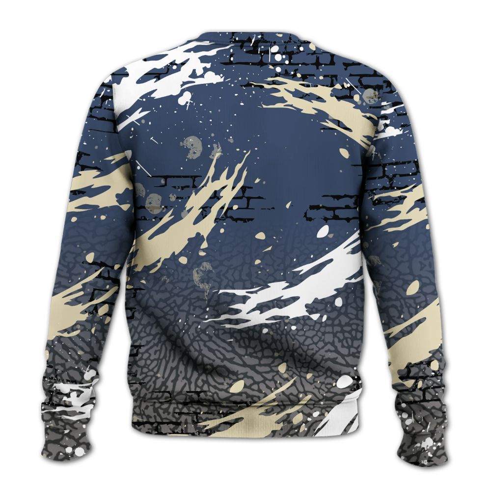 Sweatshirt To Match Diffused Blue 3s - Values Of Loyalty Drip All Over Print