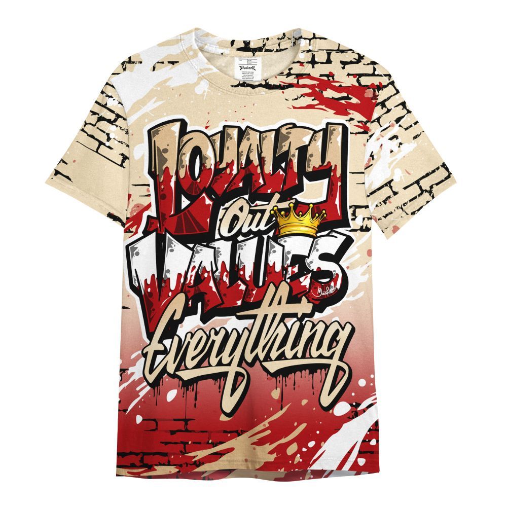 Shirt To Match Dunk Low Strawberry Waffle - Values Of Loyalty Drip All Over Print