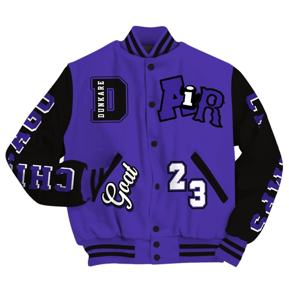 Varsity Jacket To Match Field Purple 12s - AIR Number 23 GOAT All Over Print