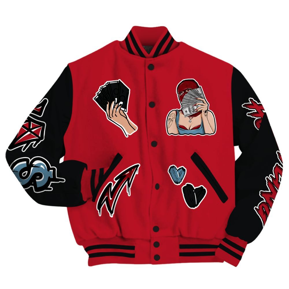 Varsity Jacket To Match Retro Raging Bull 5s - Hustling Unique All Over Print