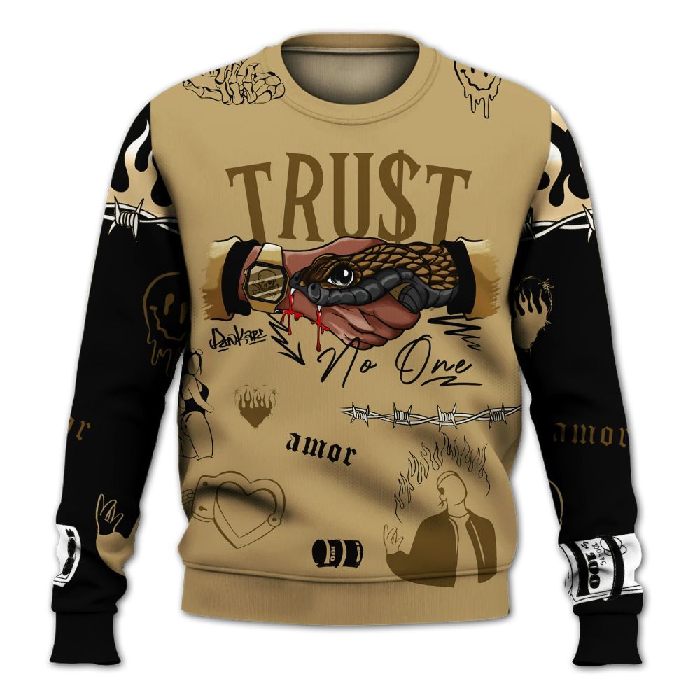Sweatshirt To Match Black LD 1000 - Snake Trust No One All Over Print