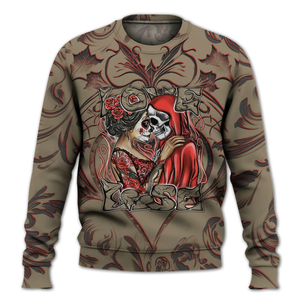 Sweatshirt To Match Olive 9s - Loves Lose Gothic All Over Print