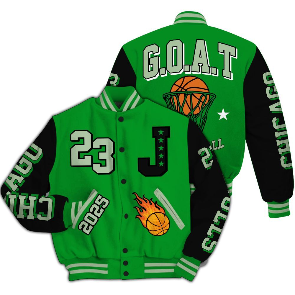 Varsity Jacket To Match Green Spark CJ1 T-Rex - Chicago 23 Basketball All Over Print
