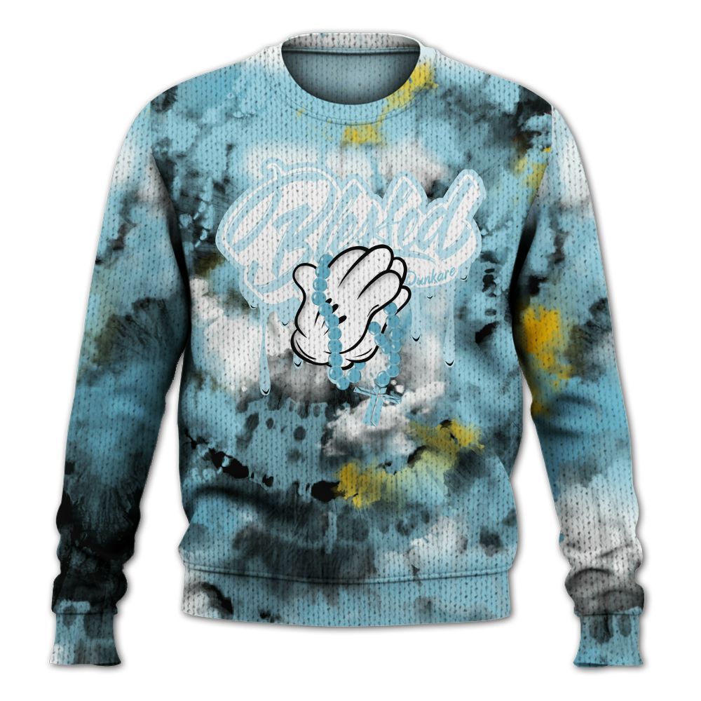 Knitted Sweater To Match Dunk High Homer Simpson - God Blessed Tie Dye