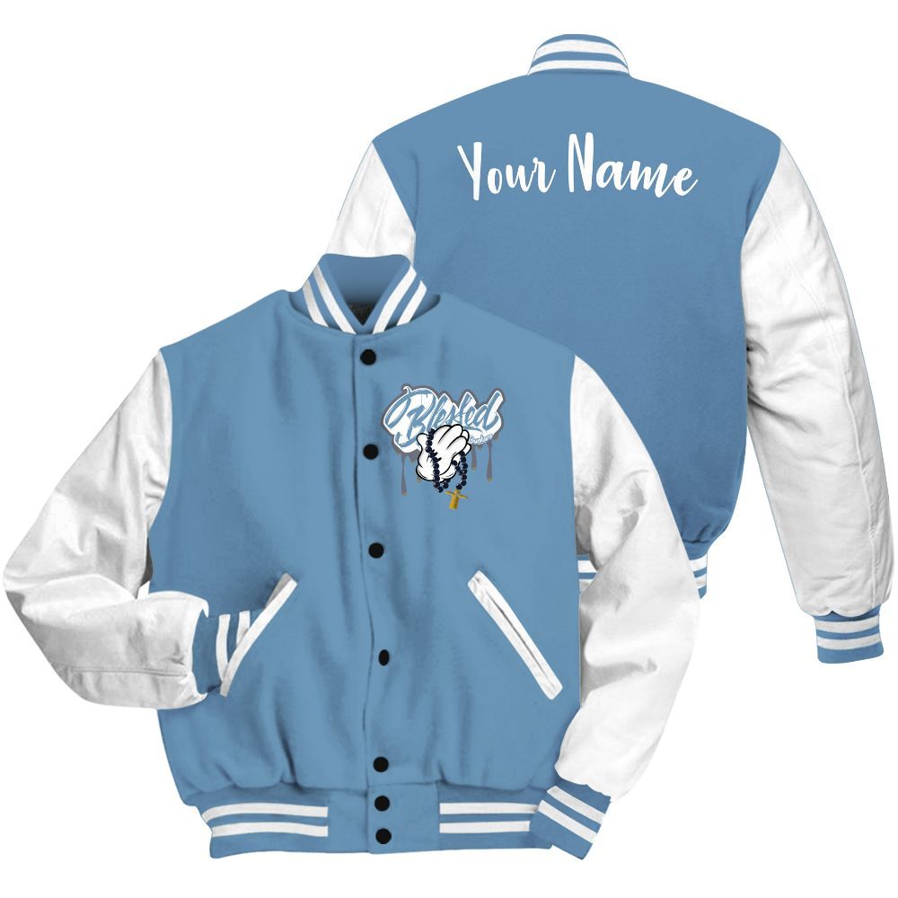 Varsity Jacket To Match High OG First In Flight 1s - Custom Name God Blessed Drip All Over Print