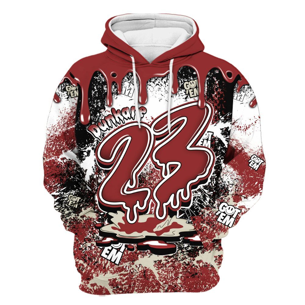Hoodie To Match High 85 Bred 1s - Dripping 23 Drip All Over Print