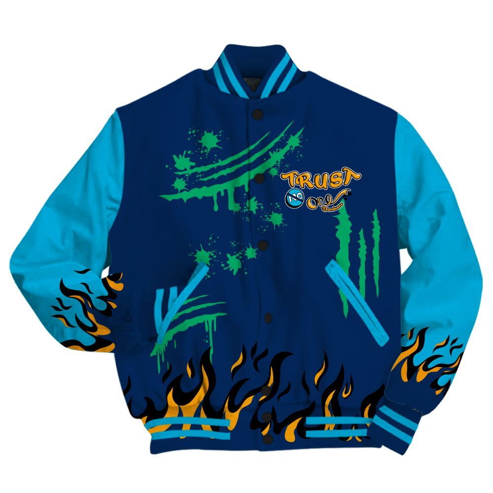 Varsity Jacket To Match Dunk Low GS Electric Algae - Graphic Trust No One All Over Print