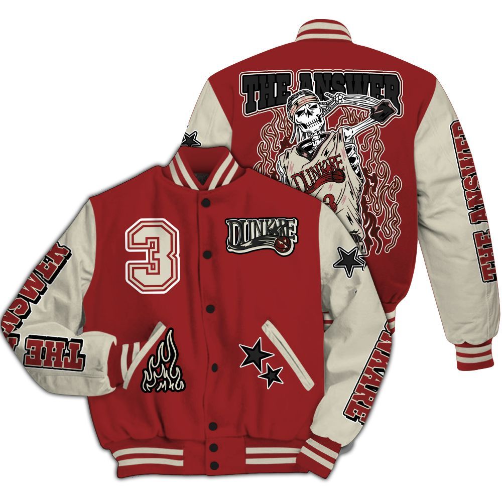 Varsity Jacket To Match High 85 Bred 1s - Allen Answer Skeleton All Over Print