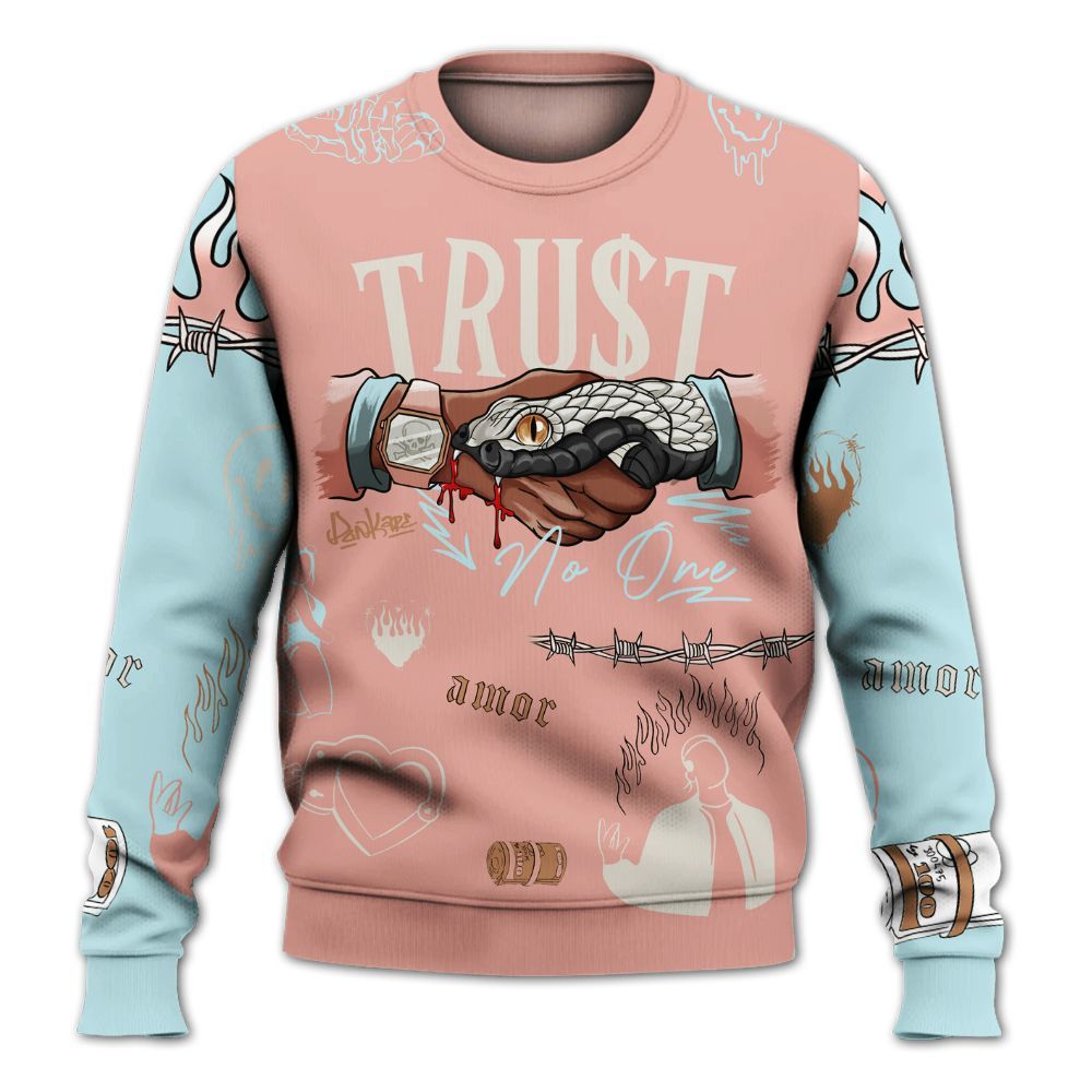 Sweatshirt To Match Dunk Low Glacier Arctic - Snake Trust No One All Over Print