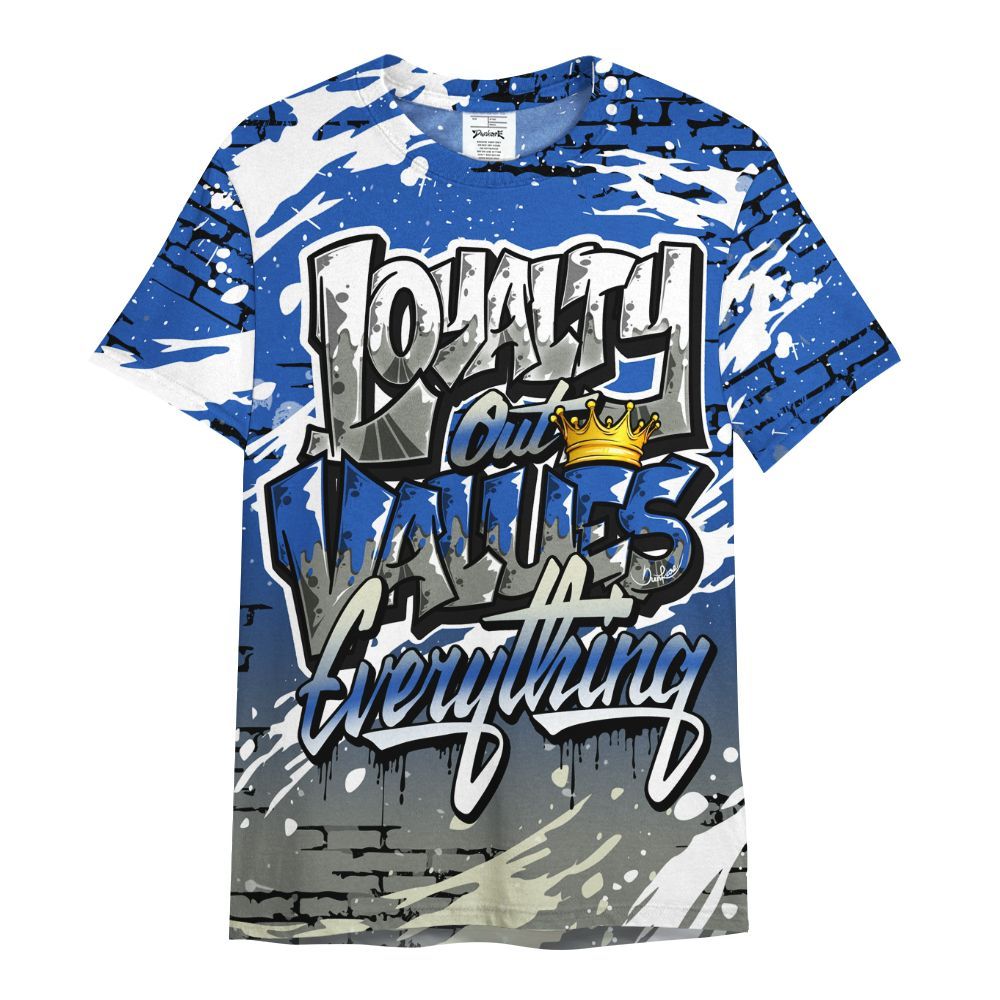Shirt To Match Lucky Shorts 3s - Values Of Loyalty Drip All Over Print