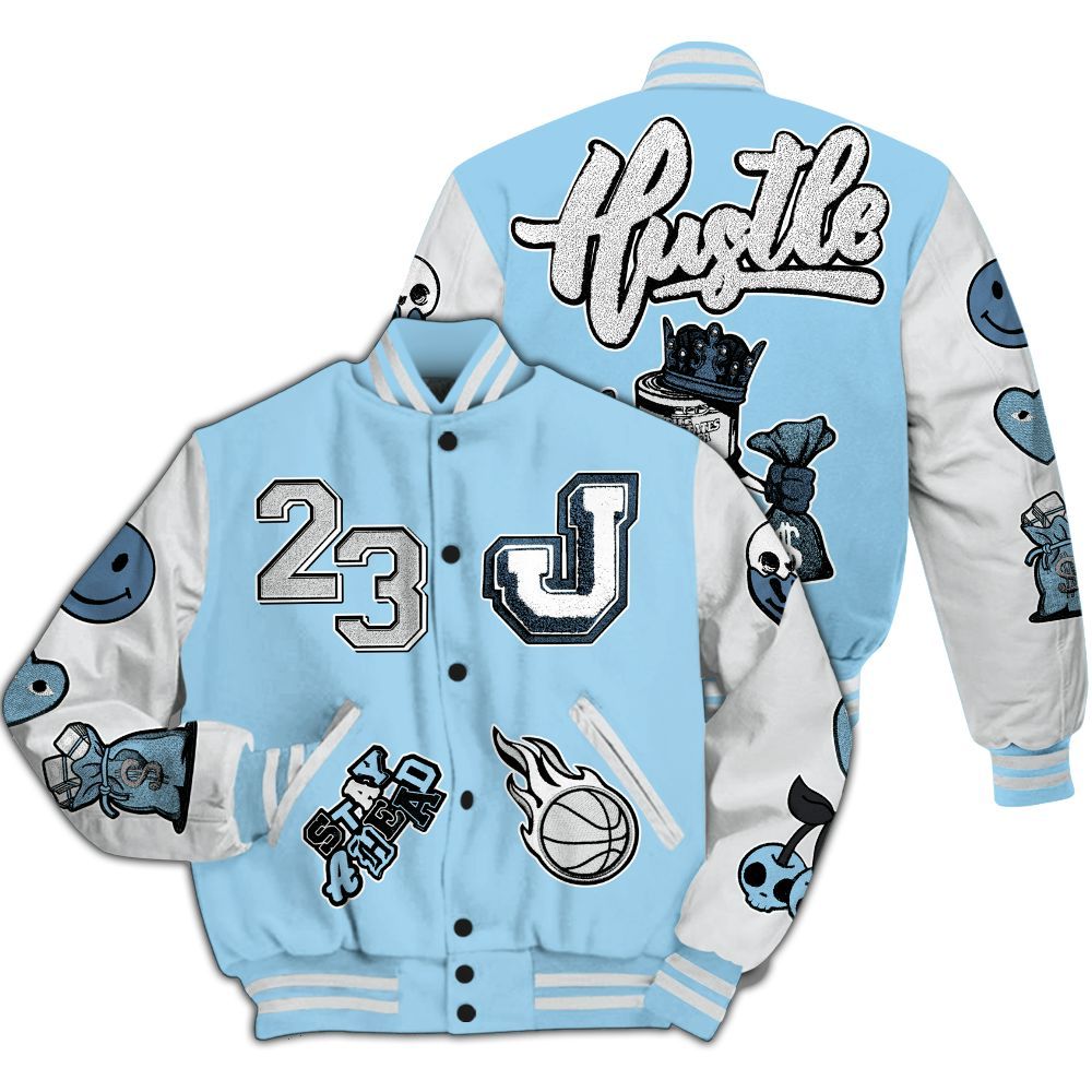 Varsity Jacket To Match Legend Blue 11s - Hustles Money Number 23 All Over Print