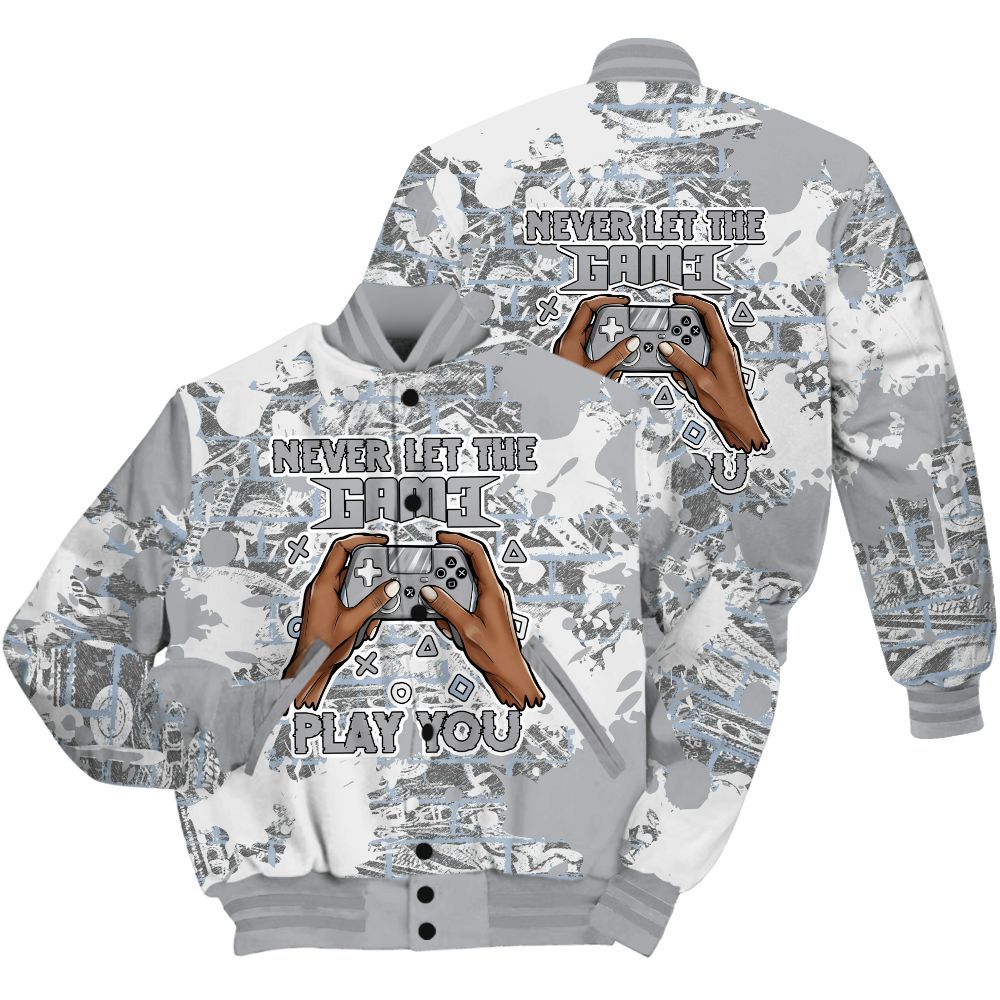 Varsity Jacket To Match Low OG Wolf Grey 1s Shirt - PlayGame Human Brick All Over Print