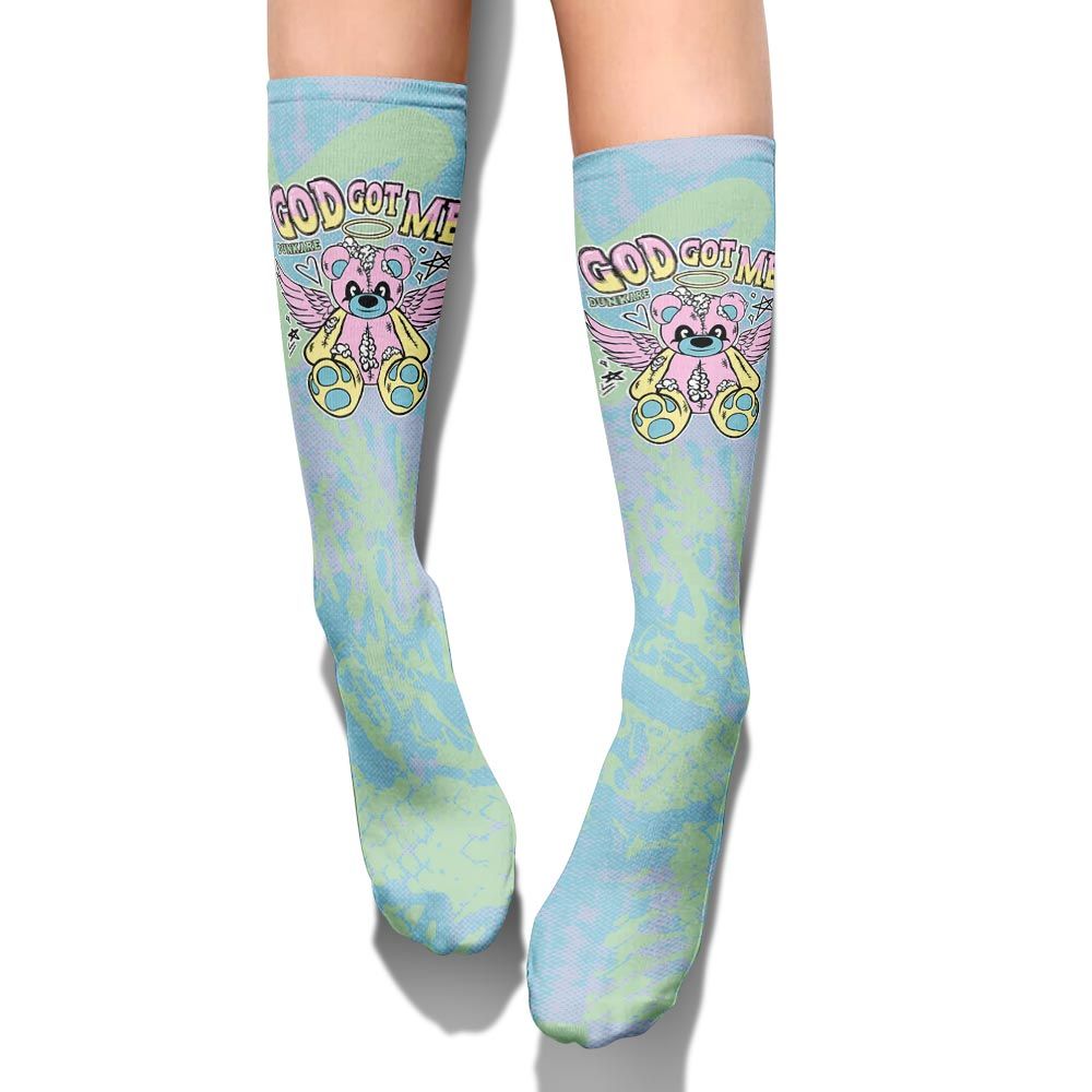 Sock To Match SB Dunk Low Visty - Gods Guides Me Bear Heart Grunge